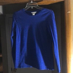 Royal blue shirt with sweater hoodie. Size S